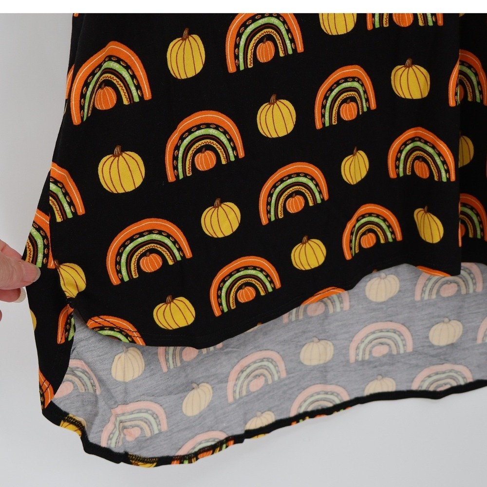 NWT ModCloth Pumpkin Rainbow Popover Top Womens Halloween Fall Novelty Size S - Picture 8 of 10